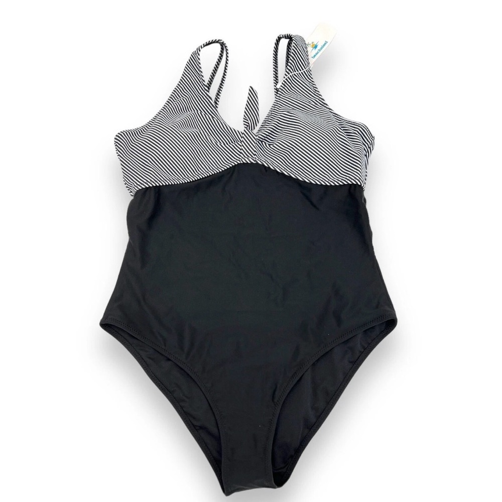 Chic Striped Black Women's One Piece Swimsuit